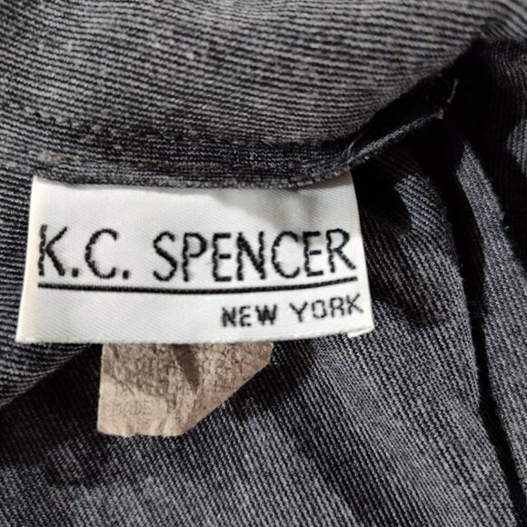 KC Spencer NY Black and Gray Long Sleeve Women's Dress Size 6 Shoulder Pads - Picture 7 of 8